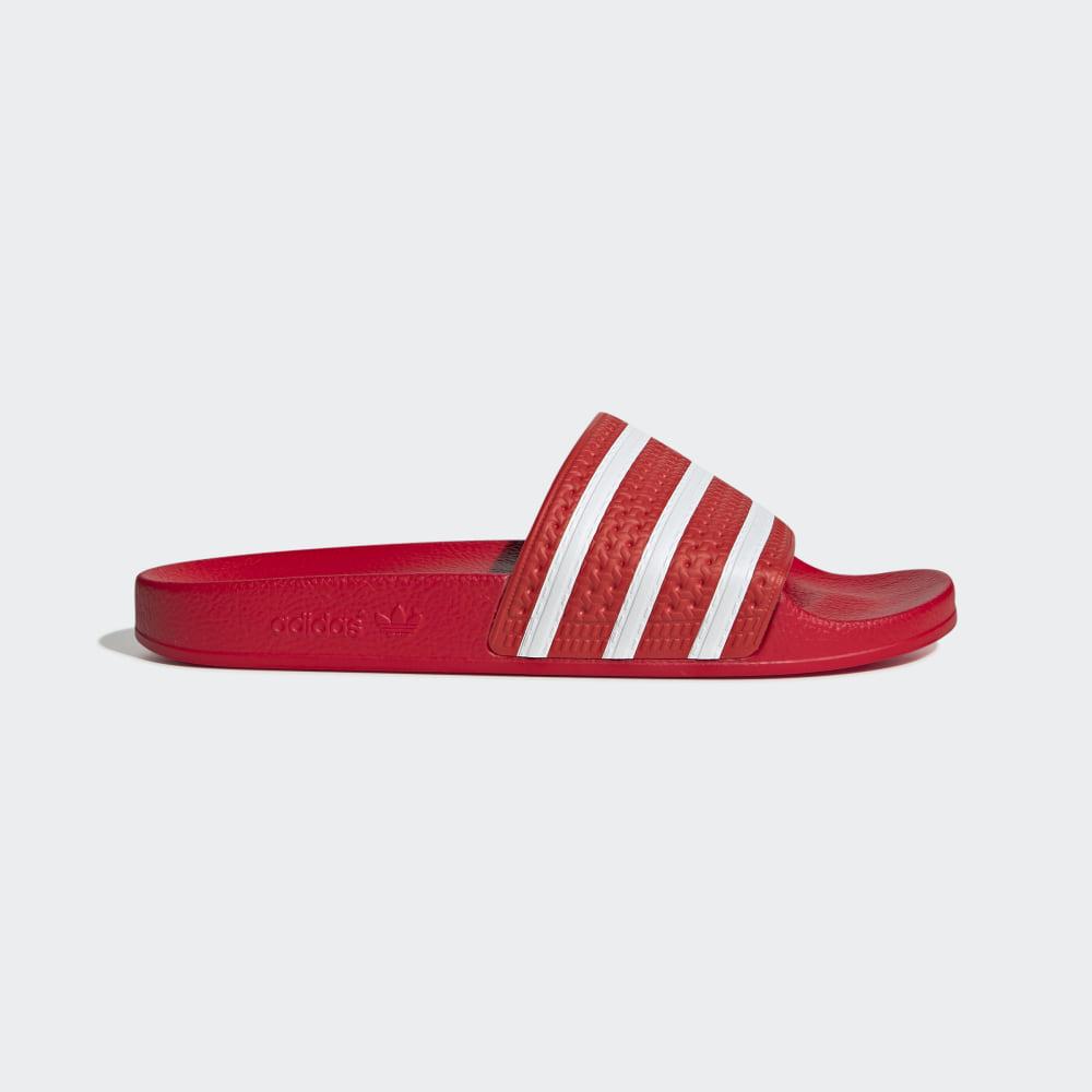 Adidas Men's Adilette Slides Red/White Ireland EF5432